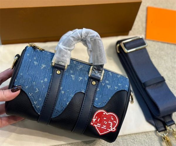 

women pillow bags handbag tote designer shoulder crossbody bag purse luxurious denim real leather letter printing messenger backpack wallets