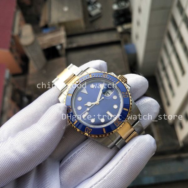 

8 color dial watch mens two-tone gold stainless steel bp factory 40mm men classic blue ceramic bezel 2813 automatic movement divin233q, Slivery;black