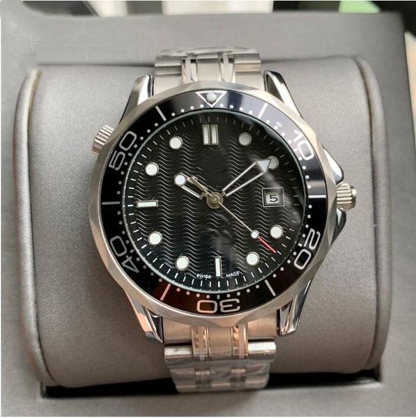 

2022 mens watches professional 300m james bond 007 blue dial sapphire automatic watch men's watch bp factory, Slivery;brown
