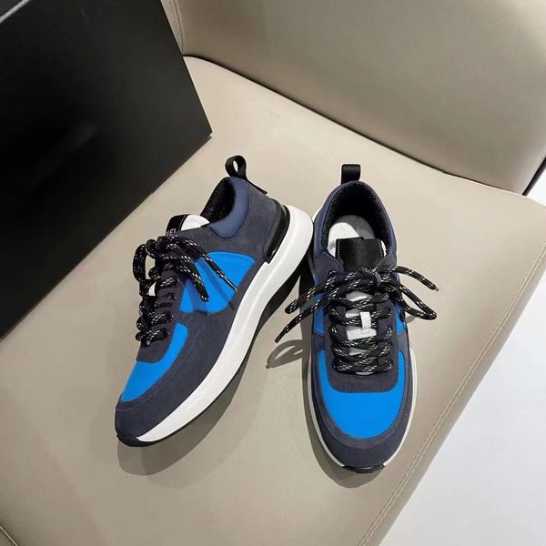 

designer calfskin casual shoes vintage suede sneakers men women trainers fashion reflective shoes patchwork breathable platform sneaker, Black