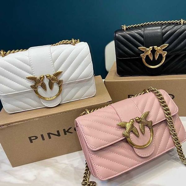 

designer pinkoo bags autumn and winter 22 luxury style versatile womens classic quilted swallow buckle one shoulder crossbody flying bird sm