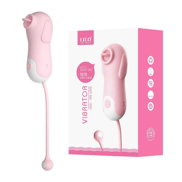 

beauty items lilo new style jumping egg female toy 10 gear vibration frequency modulation tongue licking masturbator wholesale
