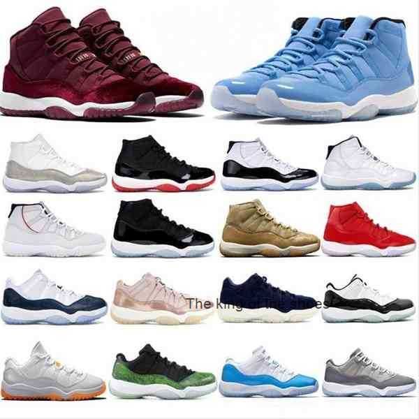 

box with 11 11s low legend blue white concord 45 bred men basketball shoes metallic gold pantone burgundy xi women sports sneakers shoes