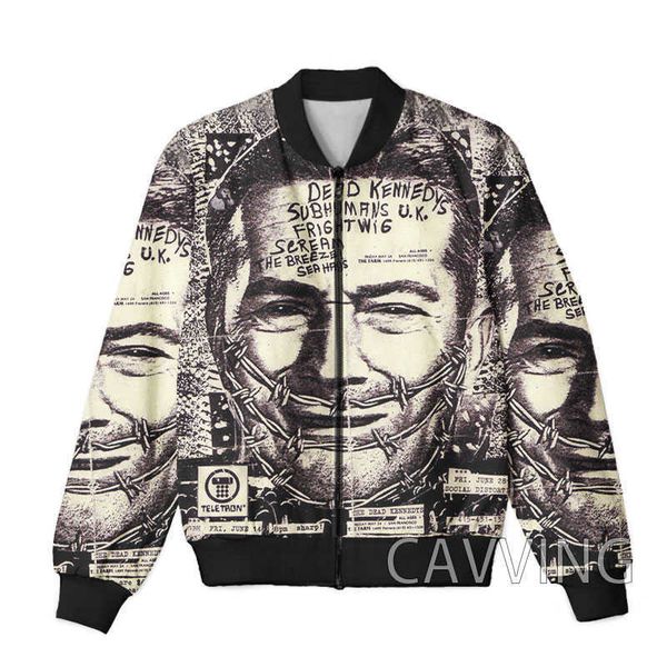 

cavving 3d printed dead kennedys rock zipper bomber jackets men overcoat mens coat zip up for women/men, Black;brown