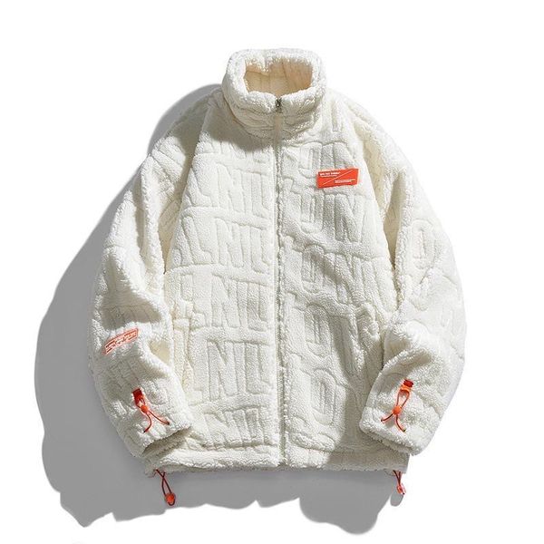 

designer duck down & lamb wool coat parkas winter puffer for men and women windbreakers, Black