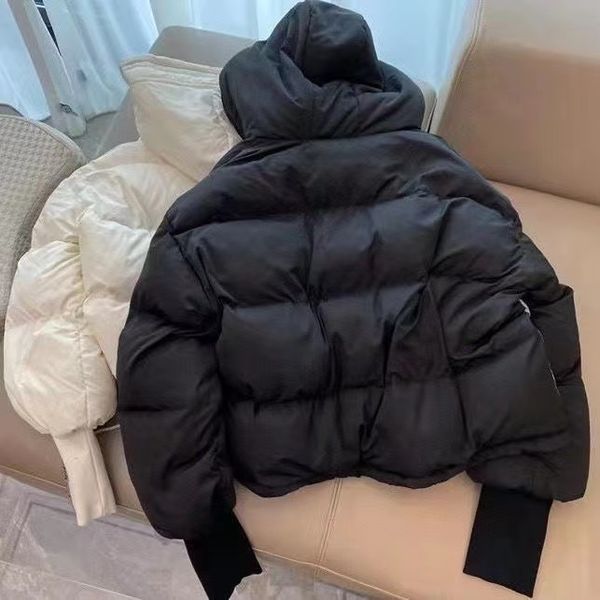 

womans designer channel down jacket autumn and winter women puffer jackets coat embroidery c lapel hooded zipper casual short small parka, Black