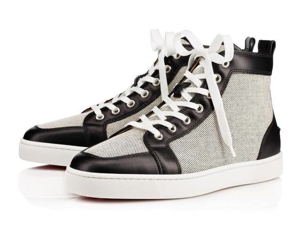 

christians red bottomed new arrival mens women black leather grey canvas sneakers brand casual shoes 36-47 drop smm