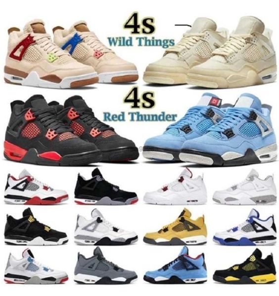 

4s fire red thunder retro jordans4 men women basketball shoes infrared jumpman 4 black cat boot pure money sail mens trainer neon s air jord