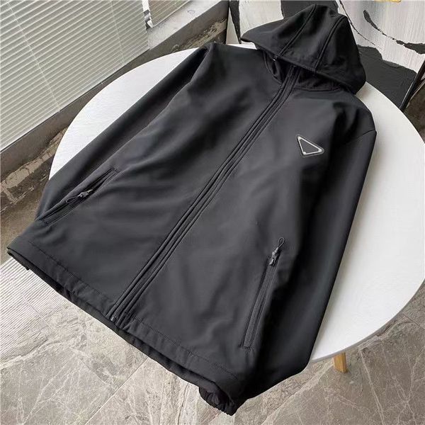 

men's jackets pradd coat luxury puffekeep warm windproof outdoor feather outwear thick double zipper removable hat men's outerwear, Black;brown