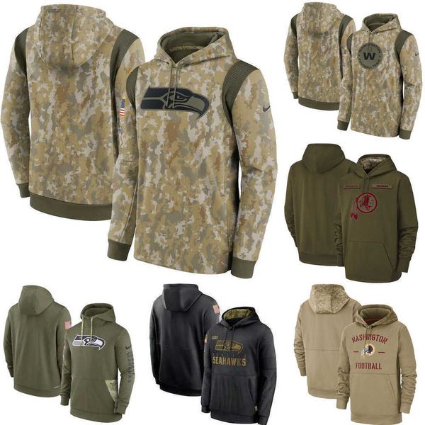

jersey washington''commanders''seattle''seahawks''football team men women youth camo football hoodie, Black