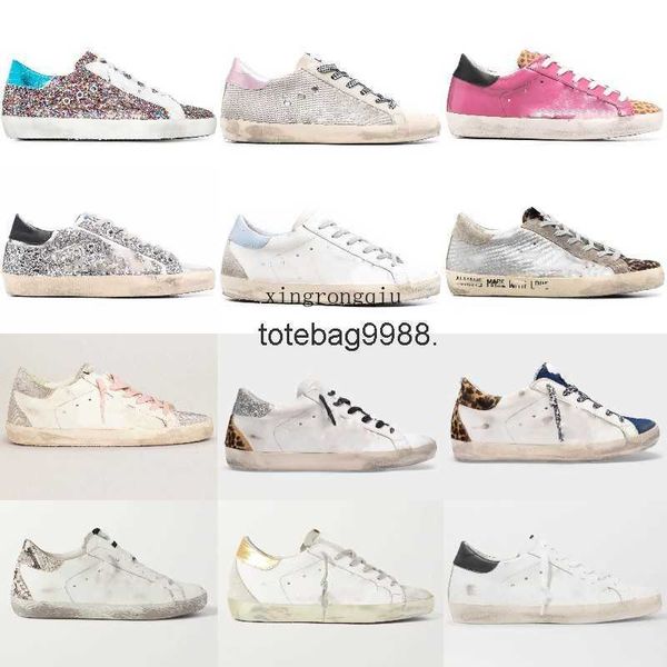 

designer shoes golden spuer star sneaker women casual shoes luxury sequin classic white do-old dirty superstar man shoe, Black