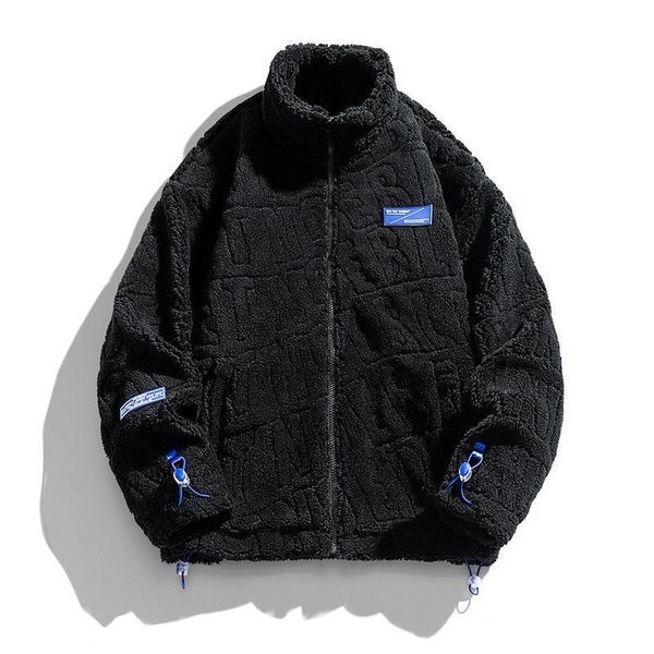 

designer duck down & lamb wool coat for men and women long sleeves, Black