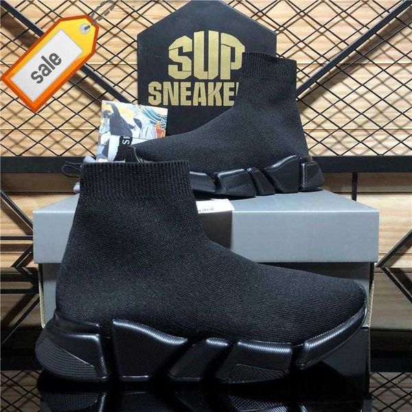 

paris fashion sock casual shoes men women plate-forme designer sneaker slip-on speed trainer black white air sole outdoor sneakers