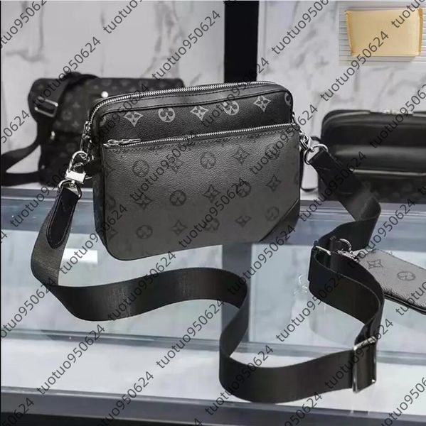 

Men and Women Fashion Casual Shoulder Bags TRIO 3 Piece Sets Pouches Long Wallets Small Wallet Crossbody bags Cosmetic Bag Briefcase GGs Louiseity 1 Viutonity LVS, Black flower
