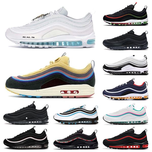 

og 97 97s running shoes quality mens metallic gold bred black bullet white ice undefeated black gym red ghost sail pink bleached coral men w