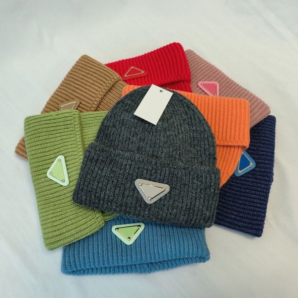 

designer winter hat beanie knitted hats mens womens beanies cool skull caps outdoor cold protectionwarm plush soft cap for man woman, Blue;gray