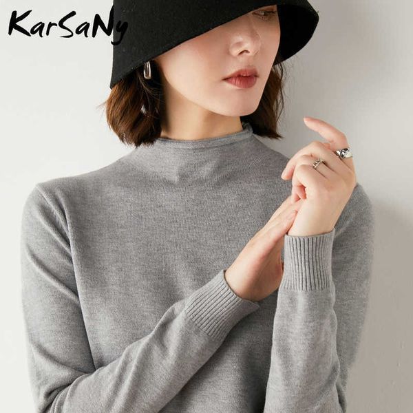 

women's sweaters 2021 autumn winter turtelneck warm for jumper solid blue pullover knit 221224, White;black