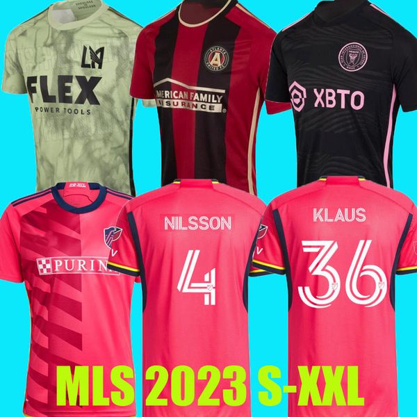 

mls 2023 st.  ouis city soccer jerseys new 2022 lafx st louis''red' sc atlanta inter miami united bale nilsson klauss nelson, Black;yellow
