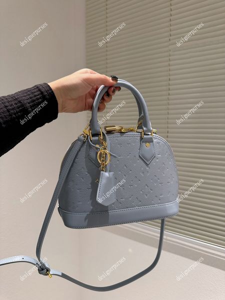 

tz luxury designer cowhide alma bb shell bag with lock key retiro handbag classic elegant pure steel gold hardware tote patent zipper closur