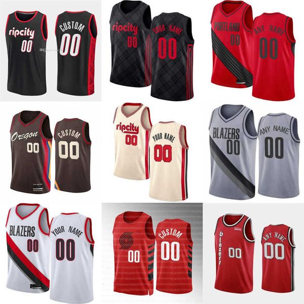 

mens womens youth portland''trail blazers''custom 17 shaedon sharpe 26 justise winslow 4 greg brown iii 30 olivier sarr, Black;red