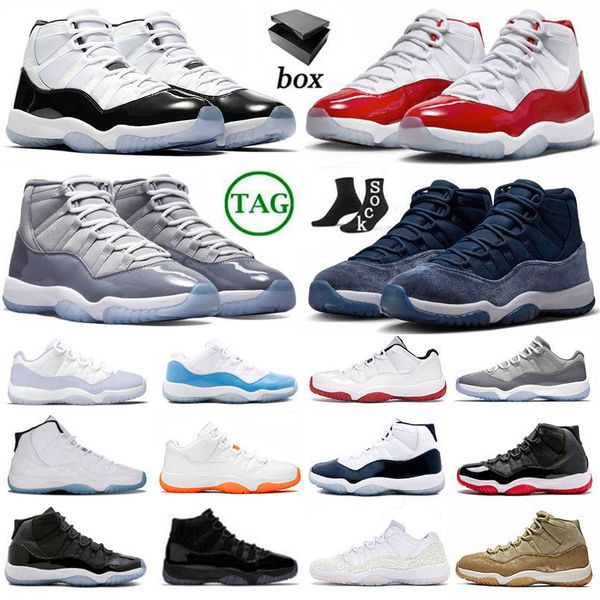 

with box retroes 11 basketball shoes men women 11s cherry midnight navy cool grey 25th anniversary 72-10 low bred pure violet mens trainers