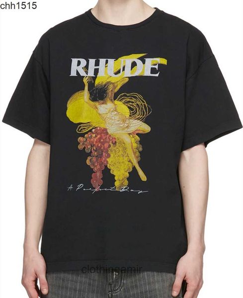 

2022 mens fashion t shirt designer tshirts brand rhude saint's grape print men's women's short sleeve t-shirt serc, White;black