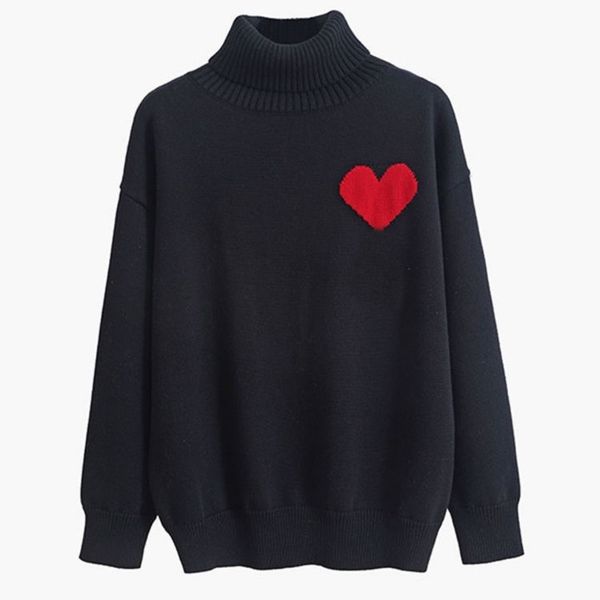 

designer sweater man woman knit high collar love a womens fashion letter black long sleeve clothes pullover oversized 2023, White;black
