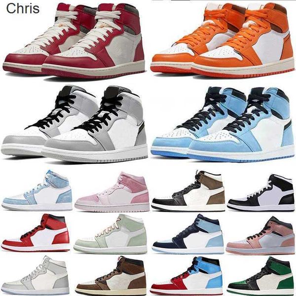 

jumpman 1 basketball shoes men women og university blue banned hyper royal high dark mocha smoke grey trainers mid sneakers, Black;white