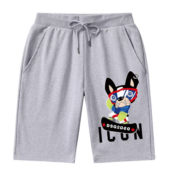 

dsq2 men's shorts youth straight knitted cotton popular sports pants summer capris, White;black