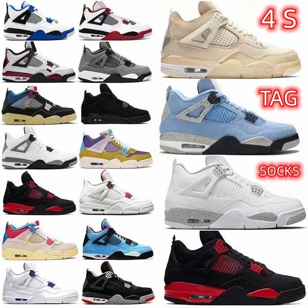 

designer sail 4 4s retro military shoe university blue black oreo dark bred cat midnight tripler patent luxury mens men womens sports sneake