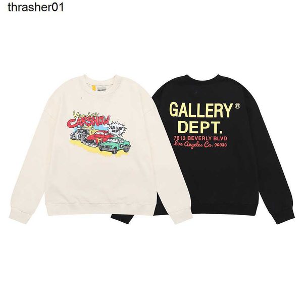 

designer men's hoodies sweatshirts fashion brand galery dept terry loose crew neck sweater hoodie, Black