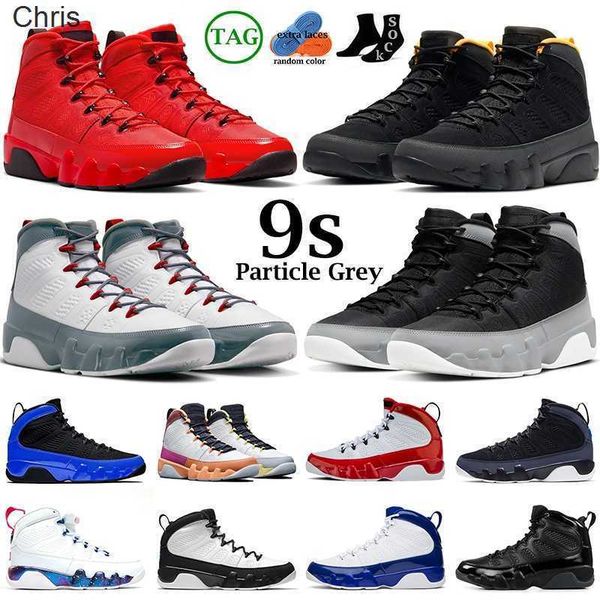 

2022 men basketball shoes 9s jumpman 9 particle grey change the world chile red fire university gold blue mens trainers sports, Black;white