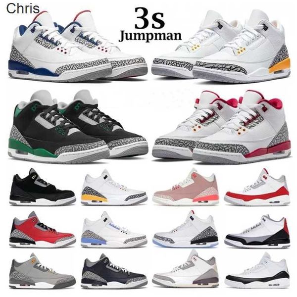 

jumpman 3 basketball shoes 3s retro sneakers muslin pine green desert elephant dark iris racer blue neapolitan unc cardinal red, Black;white