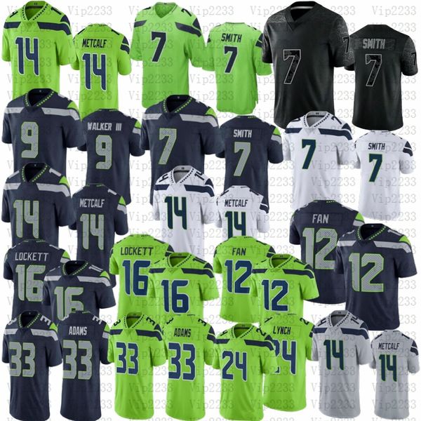 

dk metcalf football jerseys tyler lockett geno smith kenneth walker iii jamal adams fant, Black;red