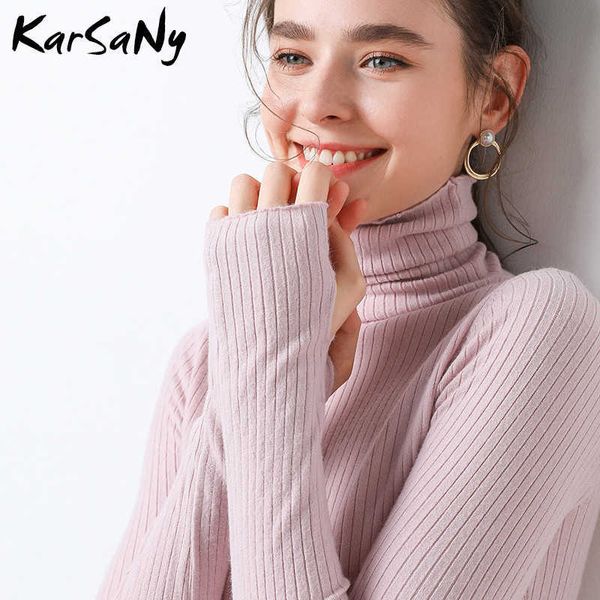 

women's sweaters karsany turtleneck s elegant knitted pullover fashion warm for winter 221224, White;black