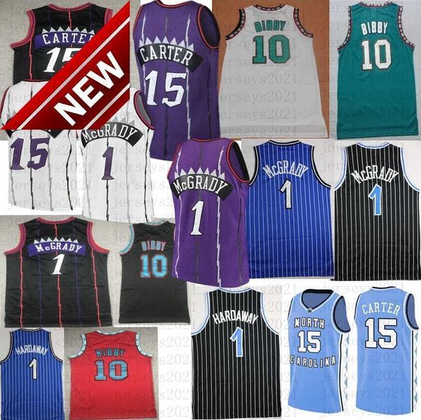 

stitched retro basketball jersey toronto vince carter mcgrady penny 1 hardaway raptors mike 10 bibby jerseys, Black;red