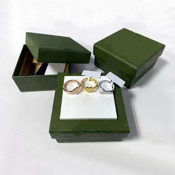 

love designer ring heart band rings for women mens jewelry luxury fashion gold silver rose colors stainless steel lady party with green box