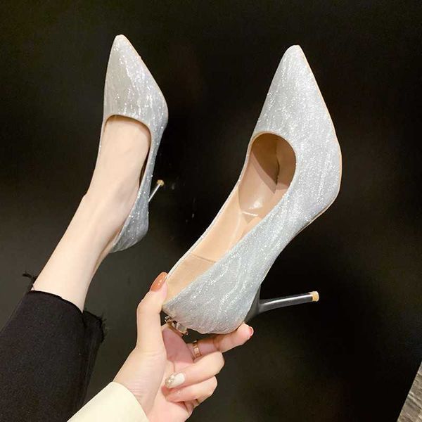 

dress shoes pointed toe stiletto women's high heels 2022 autumn new fashion women's shoes tacones mujer pink heels zaptos mujer 22, Black