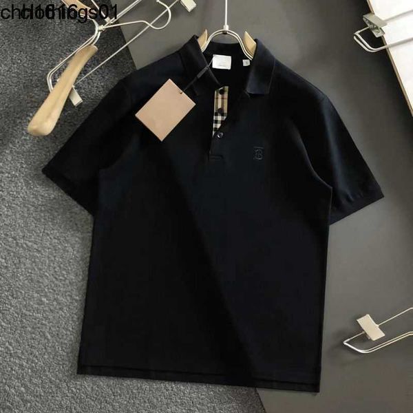 

burbrerys correct high edition summer new plaid business casual paul shirt embroidery small simple polo apav, White;black