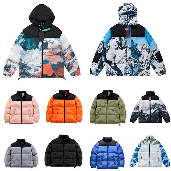 

2023 fashion down parkas north puffer jacket white duck kaws cobranded sesame street autumn winter womens pure original face jacket men plus, Black