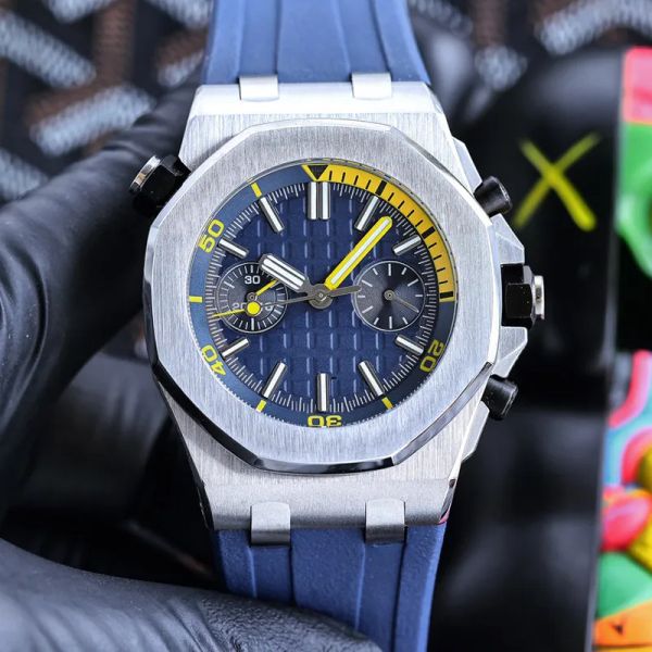 

2023 u1 grade aaa watch mens mechanical watches sports wristwatch 45mm soft rubber strap sapphire waterproof orologio di lusso wristwatches, Slivery;brown