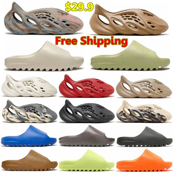 

designer slides foam runners slippers foams onyx pure bone soot slide mx cream clay sand ochre mist ararat foam runner sandals mens women gi, Black