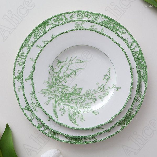

plates european lily of the valley ceramic plate set afternoon pasta dessert dishes restaurant dinner home tableware