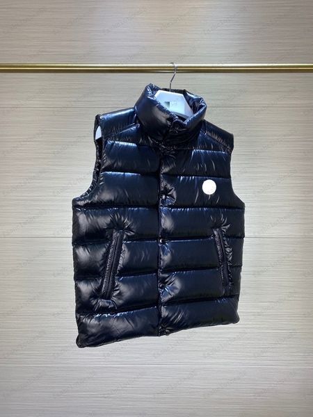 

designer men's down vest brand women's stand-up collar down vest winter jacket embroidered chest badge warm coat, Black;white