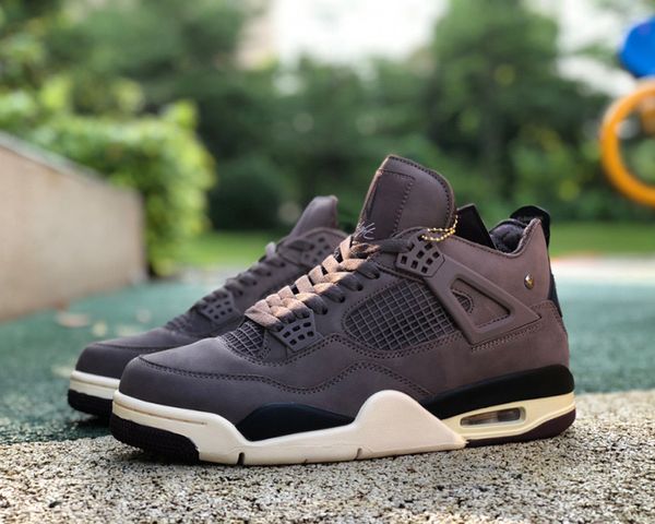 

jumpman 4 iv violet ore basketball shoes 4s a ma maniere medium ash-black-muslin-burgundy crush outdoor sneakers sports with original box