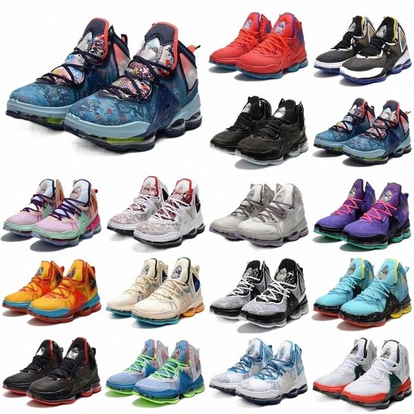 

2022 men lebrons 19 xix outdoors shoes uniform hook space jam dutch blue harwood classic hook bred south beach sports basketball shoe size 3