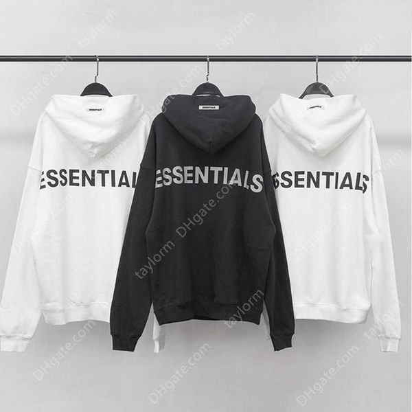 

sweatshirt men's women's embroidered pullover fashion hoodie reflective cotton clothing, Black