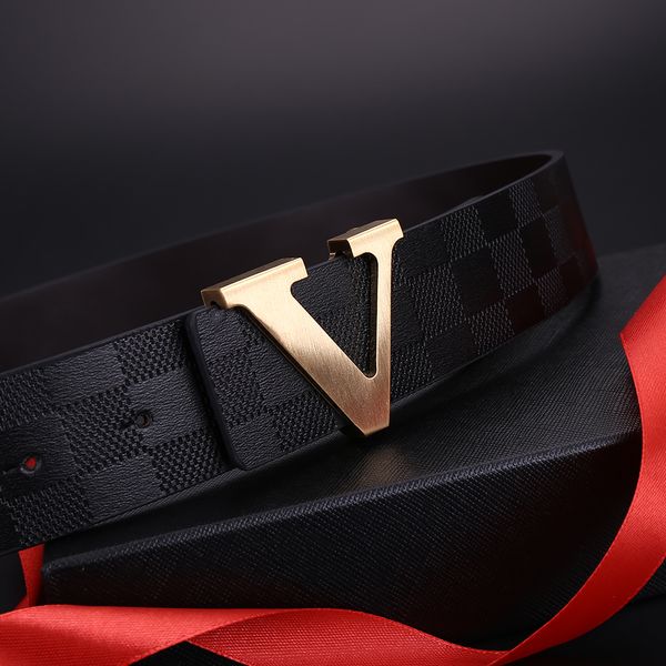 

2023men designers belts classic fashion luxury casual letter v smooth buckle womens mens leather belt carry with gift box width 3.8cm steel, Black;brown
