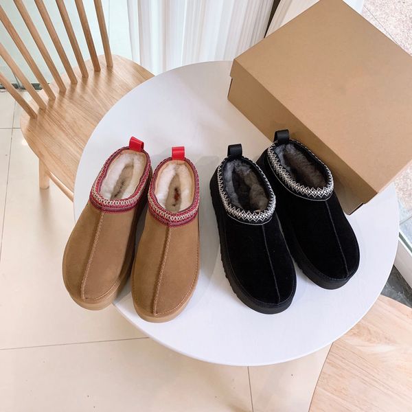 

tazz tasman slippers chestnut fur slides disquete sheepskin classic mules women ultra mini platform boot slip-on shoes suede black pink rein