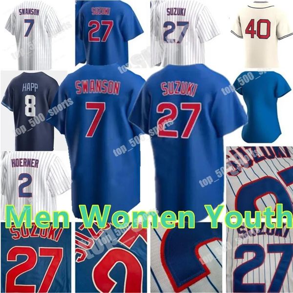 

cody bellinger jersey 7 dansby swanson patrick wisdom ian happ nico hoerner seiya suzuki nick madrigal chriser morel marcus stroman baseball, Blue;black